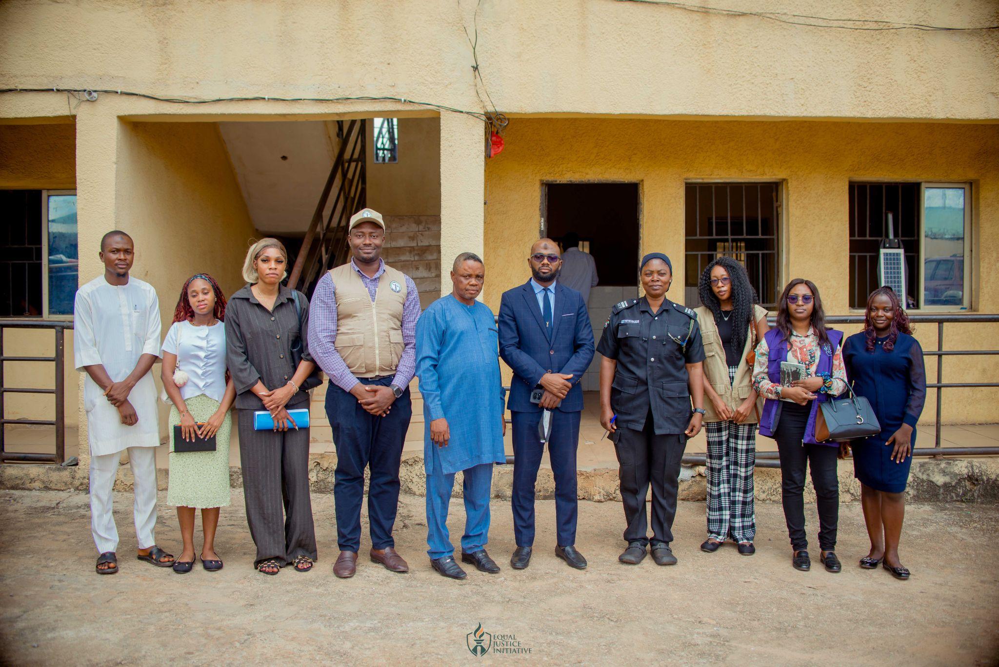 The monitoring team at the Nyanya/Karu Police Area Command with the 2ic Area Command