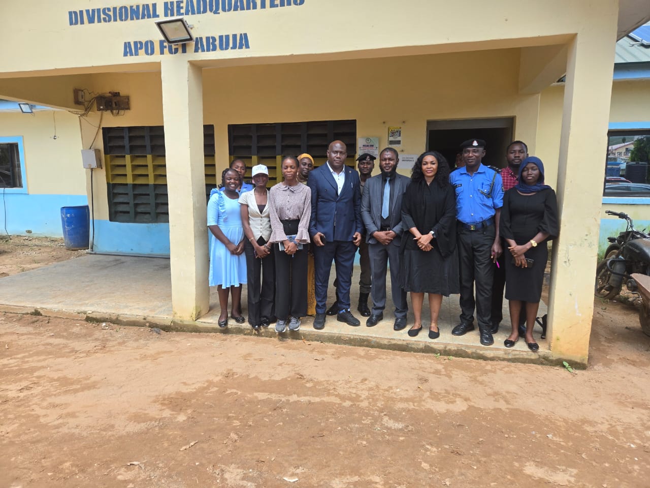Oversight team outside the Apo Divisional Headquarters, FCT Abuja